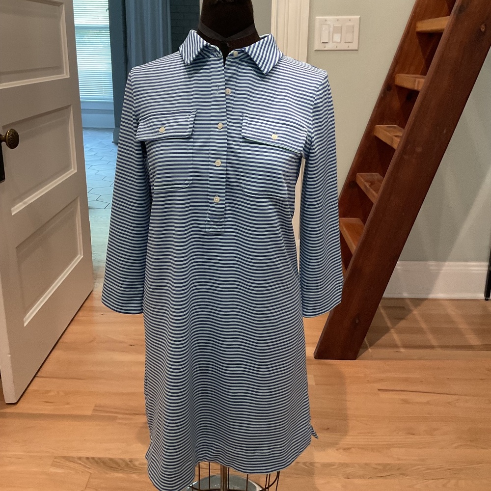 Vineyard Vines Blue and White Striped Polo Dress